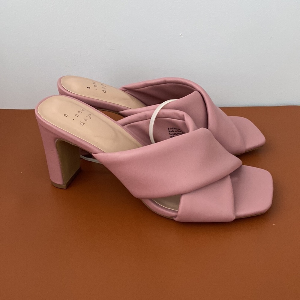 Women's Clementine Padded Crossband Heels - A New Day™ Dark Pink Size 6 - Picture 5 of 7